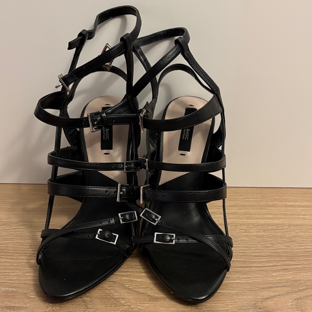 Classic Strappy Black Heels